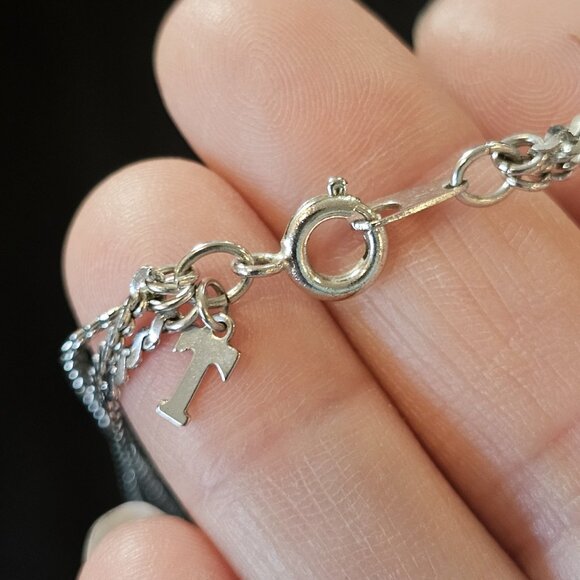 1950s VTG Trifari 3 Strand Long Serpentine Chain Necklace Silver 30" Layered 50s - Picture 7 of 10